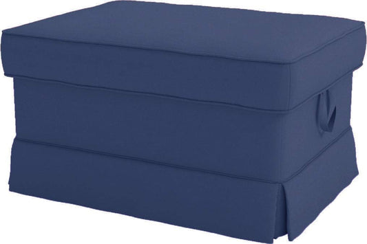 Cotton Ektorp Ottoman Cover Replacement is Custom Made Slipcover Compatible with IKEA Ektorp Footstool Cover (Cotton Blue)