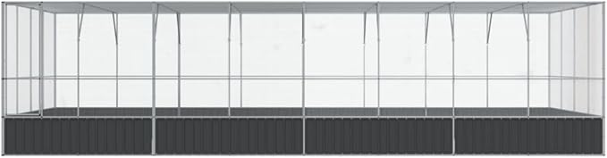 Steel Aviary with Extension, Large Flight King Bird Cage for Cockatiels African Grey Quaker Amazon Sun Parakeets Green Cheek Conures Pigeons Parrot Bird Cage, 327.6"x163"x83.5",-89