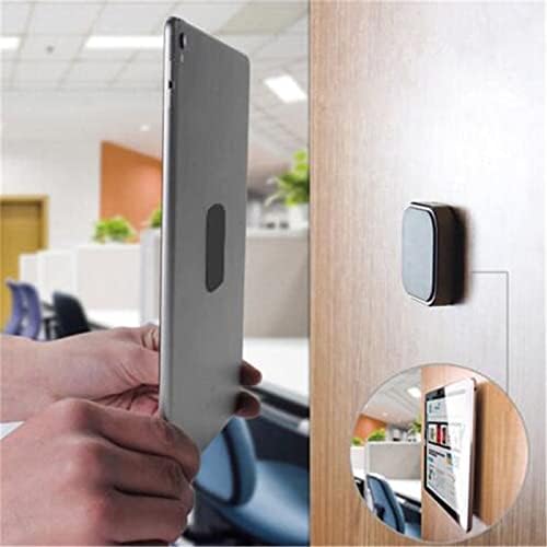 SALEX Replacement Metal Plates Set for Magnetic Car Phone Holder, Wall & Air Vent Mount, Cases, Magnets. Kit of 4 Black Rectangular Iron Discs Without Holes. 3M Adhesive Backing. Steel Sheets, 4 Pack.