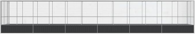 Large Metal Heavy Duty Walk-in Aviary Cage with Extension, Ample Activity Space Bird Cage with Lockable Door Also for Chickens and Rabbits, Silver 490.6"x81.5"x83.5" Steel,-523