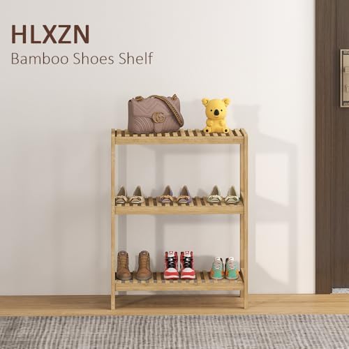 3-Tier Bamboo Freestanding Shelf Multi-use Small Bookshelf Bookcase