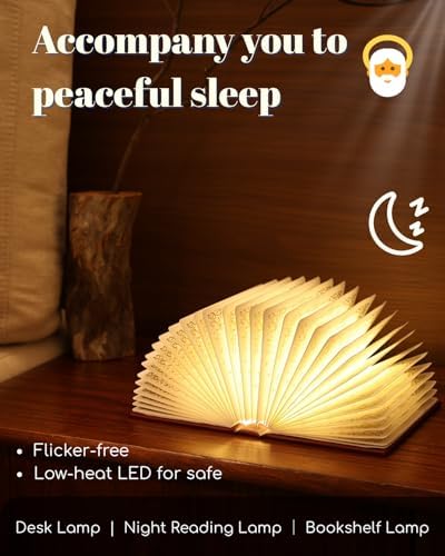 Book Light with Bible Verse, Foldable Paper Desk Lamp for Home Decor, Birthday Gifts for Christians，Book Lovers,Mom and Father