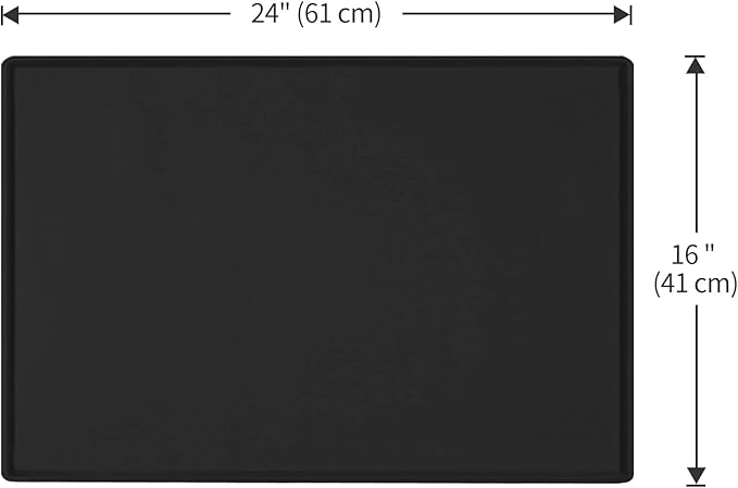 Dog Food Mat,Silicone Waterproof Food Tray,Non Slip Pet Bowl Mats Placemat,0.6" Raised Edge,Suitable for Most Small and Medium Sized Pets,24" x 16"