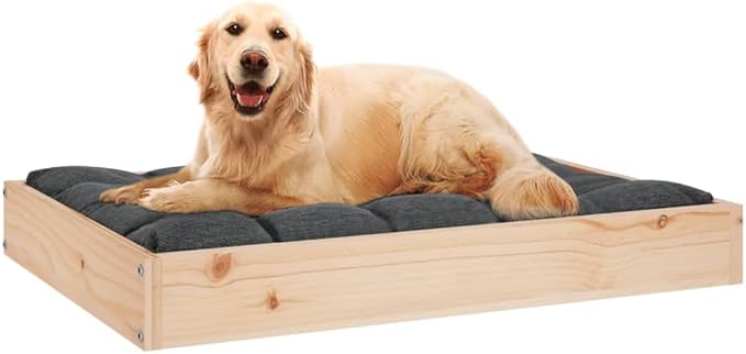 Solid Wood Pine Dog Bed, Solid Wood Pet Bed, Small Pet Furniture Cat & Dog Bed Frame, 28.1"x21.3"x3.5",-550
