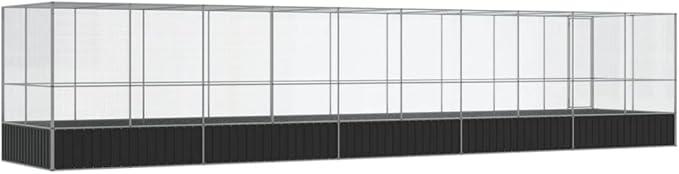 Steel Aviary with Extension, Large Bird Cage with Lockable Door, Aviary Spacious and Versatile Cage Ideal for Parakeets, Parrots, Lovebirds, Cockatiels, Pigeons, 409.1"x81.5"x83.5",-284
