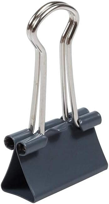 JAM PAPER Colorful Binder Clips - Small - 3/4 Inch (19 mm) - Grey Binderclips - 25/Pack