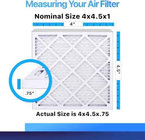 4x4.5x1 Air Filter MERV 8, King AC Furnace Filters (4-Pack)