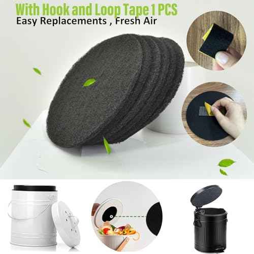 7.25 inch Compost Filters for Countertop Bin Saiqiang 12Pack Charcoal