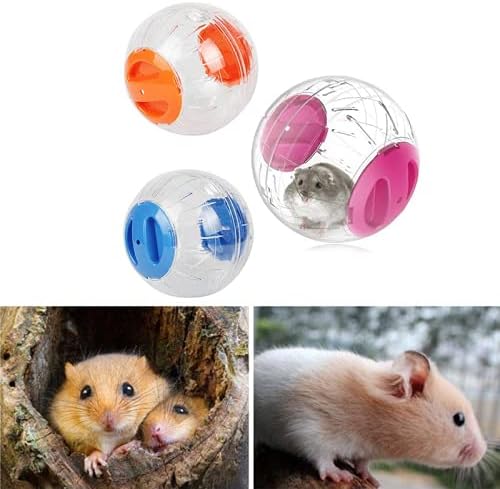Hamster Exercise Ball Silent Hamster Wheel Small Animals Transparent Ball for Dwar Rat Relieves Boredom and Increases Activity (6 inch, Blue)