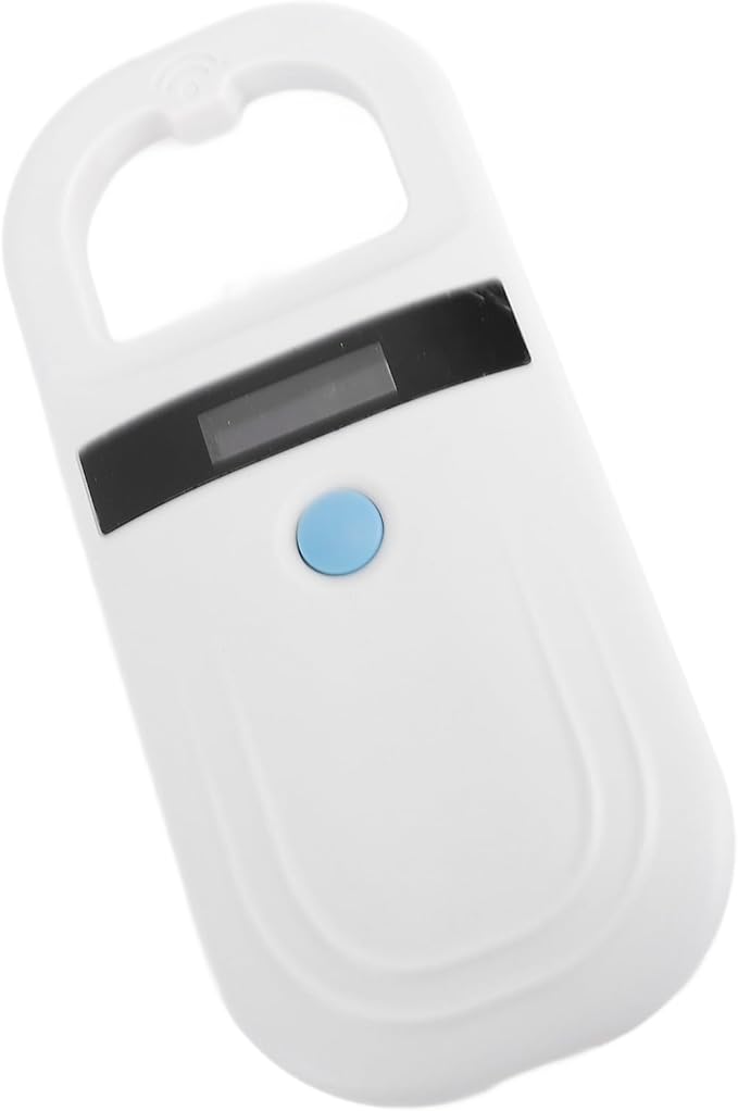 Jeffergarden Animal ID Reader, Portable Rechargeable 134.2KHz Pet Microchip Scanner with USB C and BT Transmission, for Livestock Management Pet Identification Wildlife Monitoring (White)
