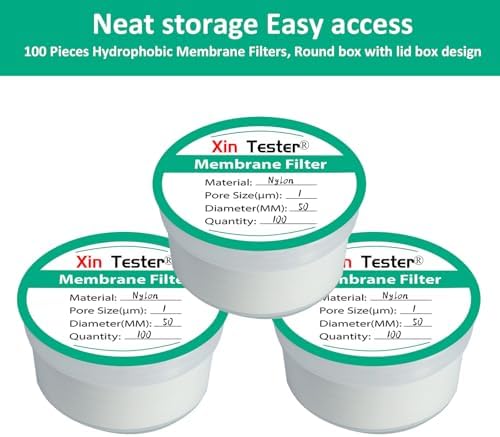 100Pcs Nylon Disc Membrane Filters, 50 mm Diameter, 1μm Pore Size