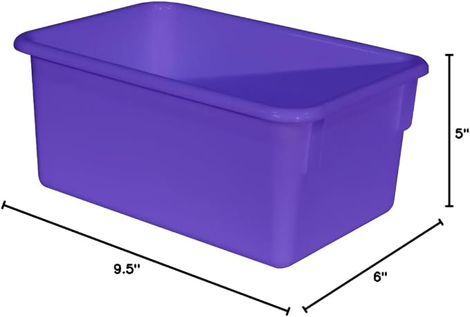 Wood Designs Cubby Storage Bin, Heavy Duty Plastic Containers