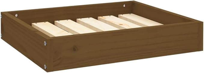 Solid Wood Pine Dog Bed, Solid Wood Pet Bed, Small Pet Furniture Cat & Dog Bed Frame, Honey Brown 20.3"x17.3"x3.5",-544