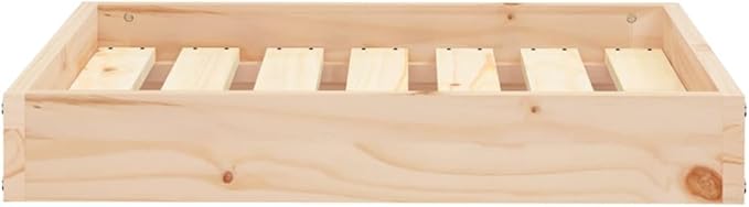 Solid Wood Dog Bed 24.2x19.3x3.5 Inches Pine Frame Pet Sofa for Small Medium Dogs, Rustic Minimalist Raised Bed with Sturdy Construction, Comfortable Sleeping Spot for Living Room or Bedroom