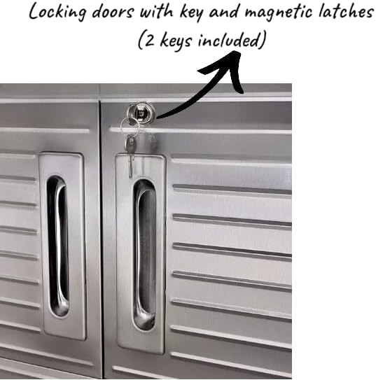 Heavy Duty Storage Solid Stainless Steel Cabinet with Lockable, Adjustable Shelf, Metal Garage Organizer (Red, 30" W x 18" D x 72" H)