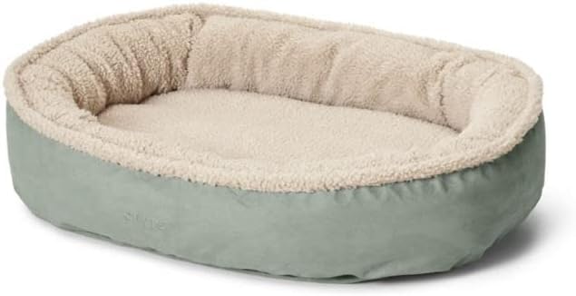 Orvis ComfortFill-Eco Fleece Wraparound Dog Bed - Soft Dog Beds with 360-Degree Support for Small, Medium, Large Dogs, Basil - L