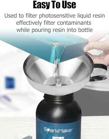 Resin Filter Funnel, Stainless Steel Funnel with Strainer & Brush