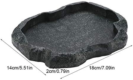 Reptile Feeding Bowl, Tortoise Water Bowl Food Bowl, Reptile Feeder Feeding Dish, Reptiles Water Tray for Reptile Scorpion Lizard Pets Plies(Dark Green M)