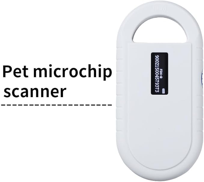 Pet Microchip Scanner ISO11784/85/FDX-B/EMID Animal Handheld Reader,134.2kHz Pet ID Scanner Rechargeable Animal Chip Registration, for Dog/Cat/Pig/Animal (Pure White) with Storage Memory