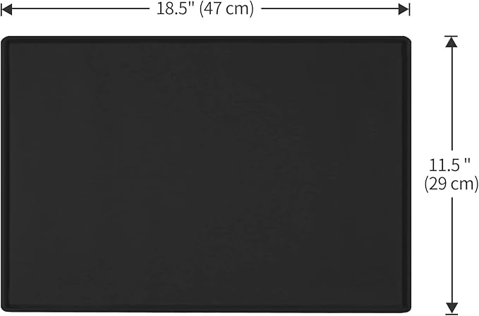 Dog Food Mat,Silicone Waterproof Food Tray,Non Slip Pet Bowl Mats Placemat,0.6" Raised Edge,Suitable for Most Small and Medium Sized Pets,18.5" x 11.5"