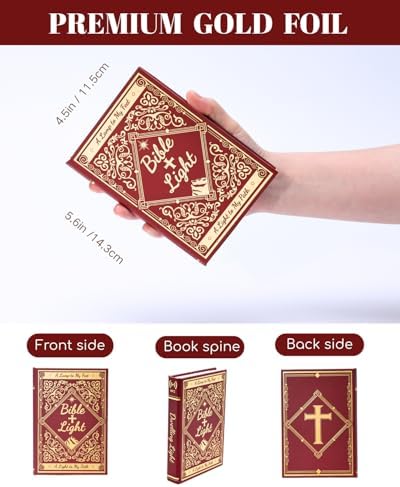 Book Light with Bible Verse, Foldable Paper Desk Lamp for Home Decor, Birthday Gifts for Christians，Book Lovers,Mom and Father