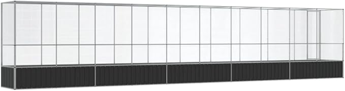 Steel Aviary with Extension, Large Bird Cage with Lockable Door, Aviary Spacious and Versatile Cage Ideal for Parakeets, Parrots, Lovebirds, Cockatiels, Pigeons, 410.4"x42.1"x83.5",-279