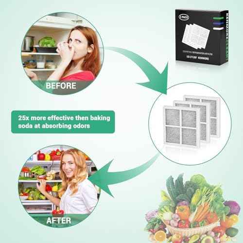 Barkior 6-Pack Refrigerator Air Filter Replacement for LG LT120F &