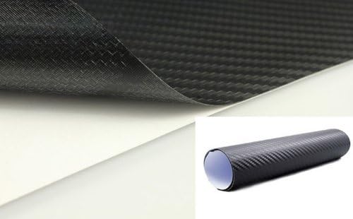 3D Carbon Fiber Film Twill Weave Vinyl Sheet Roll Wrap (96" X 60", Black)