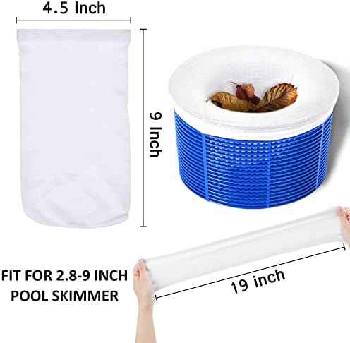 100-Pack Pool Skimmer Socks, Pool Filter Socks Works Perfect with Pool Skimmer for Inground and Above Ground Pool Skimmer Basket/ Hot Tub Filter, Ultra Fine Mesh Socks Filter Debris and Leaves
