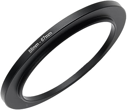 55mm to 67mm Step-up Adapter Rings Filter Adapter Black Metal Step Down Filter Ring Adapter Compatible with All Brand UV CPL ND Camera Lens Filter Stepping Rings (55mm-67mm)