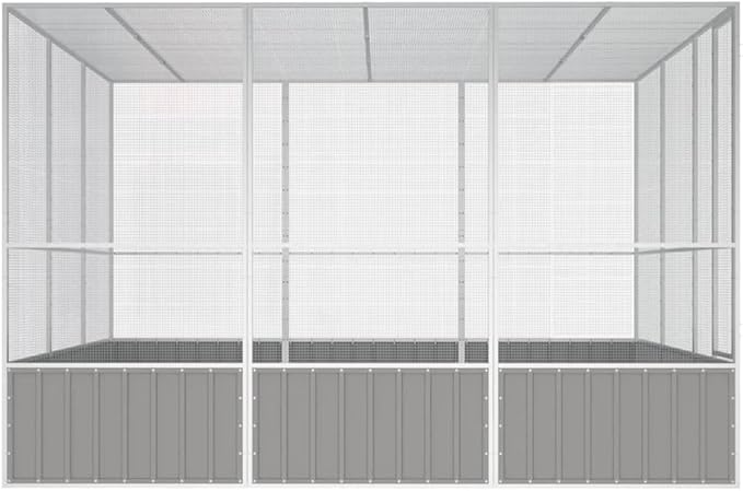 Large Flight King Bird Cage, Steel Bird Cage Flight Cage for Cockatiels African Parakeets Green Cheek Conures Pigeons Parrot, Gray 119.1"x127.8"x83.3",-972