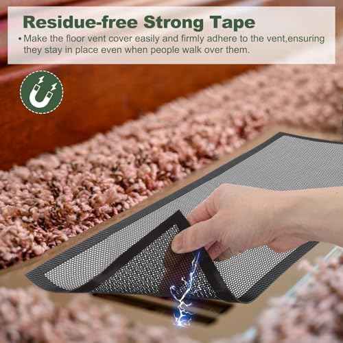 YOKIVE 4 Pcs Magnetic Floor Vent Covers, Floor Register Cover PVC Mesh