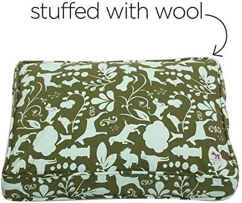 Molly Mutt Sheepy Wool-Filled Crate Pad, GOTS-Certified 100% Organic Cotton Canvas Cover with Soft 100% Natural Wool Insert, Ideal for Dog Bed or Kennel, Amarillo by Morning, 54" x 37" x 2.5"