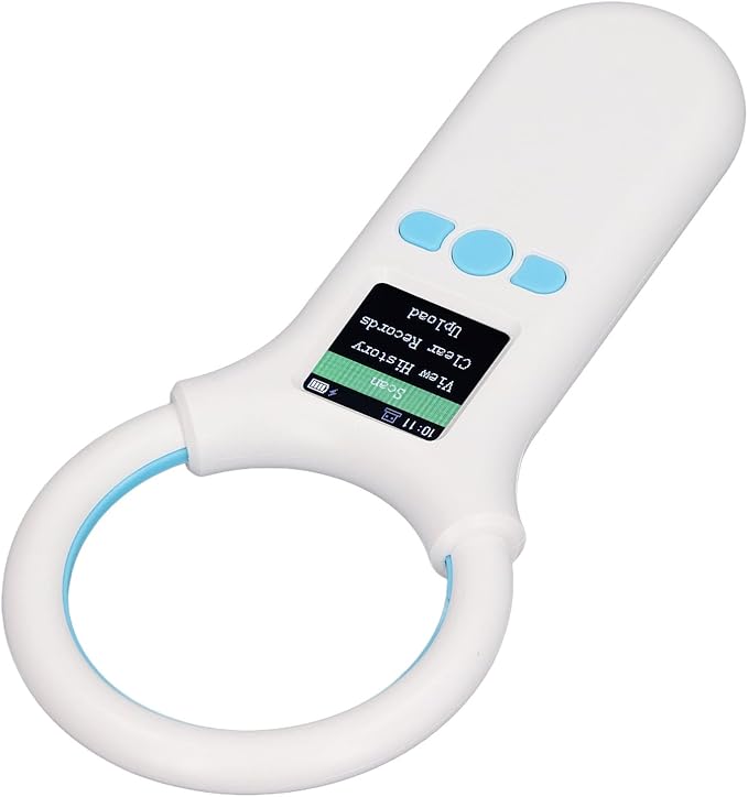 Animal Tag Scanner, BT 134.2khz 125khz EMID FDX B Handheld Pet Chip Reader, Organic LED Display Scanner with Fast Detection, Ideal for ISO11784 85 Microchips
