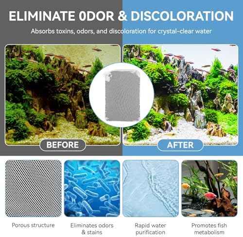 6 Pack Aquarium Activated Carbon Bags, Chemical Aquarium Filter Media, Activated Charcoal Fit for Marineland All C-Series and Magniflow Canister Filters, Rite-Size S, T and X, Fish Tank Carbon Filte