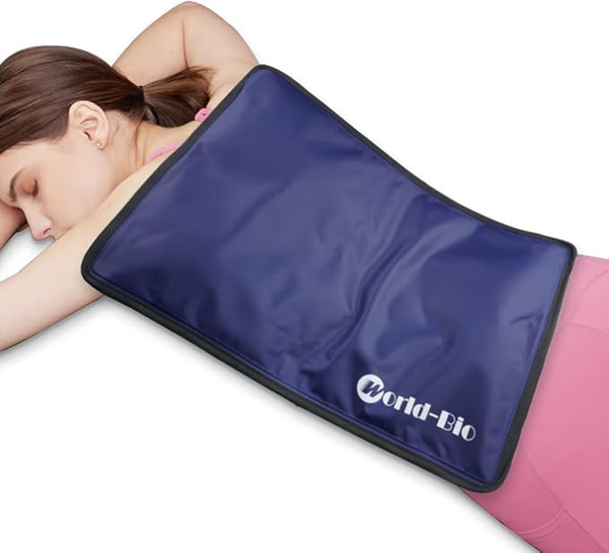 Extra Large Ice Pack for Injuries Reusable, Full Back Ice Pack Large Gel Ice Wrap w/2 Straps Cold Compress for Back Pain Relief from Swelling, Bruises, Sprains, Reusable Cold Pack 23.2" x 14.5"