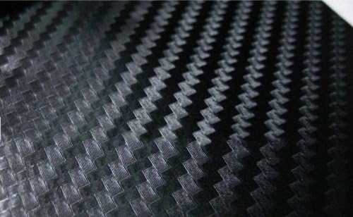 3D Carbon Fiber Film Twill Weave Vinyl Sheet Roll Wrap (48" X 60", Black)