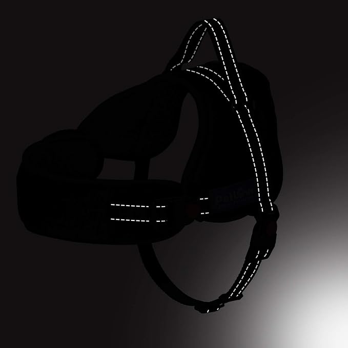 PetLove Dog Harness, Adjustable Soft Leash Padded No Pull Dog Harness for Small Medium Large Dogs, Black