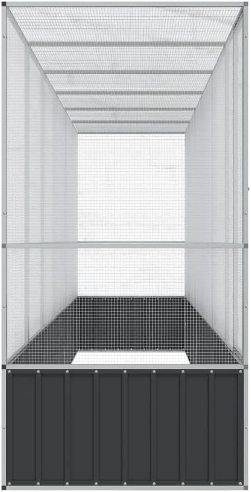 Outdoor Aviary Bird Cage, Galvanized Steel Outside Ample Activity Space Birdcage, 246.7"x42.1"x83.5", -264