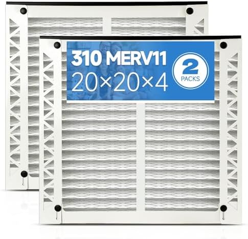2 Pack 310 Replacement Filter Compatible with AprilAire Whole House Air Purifiers Model 1310 2310 3310 4300,Size:20x20x4(19.5" x 19.5" x 3.77") MERV 11 Pleated HVAC AC Furnace Filter