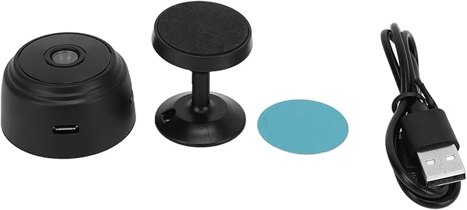 Mini Security Camera with Magnetic Back, HD 1080P Wireless Camera for Indoor & Outdoor Security, Small Nanny Cam for Pet, Baby, Home (Black)
