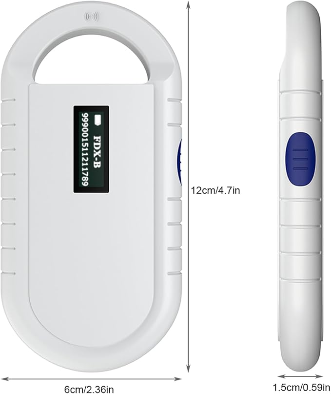 Universal Portable Reader Easy to Operate One to Read for Animal Chip Pet Microchip Scanner for ISO FDXB ID64 Backlight Screen Veterinarians