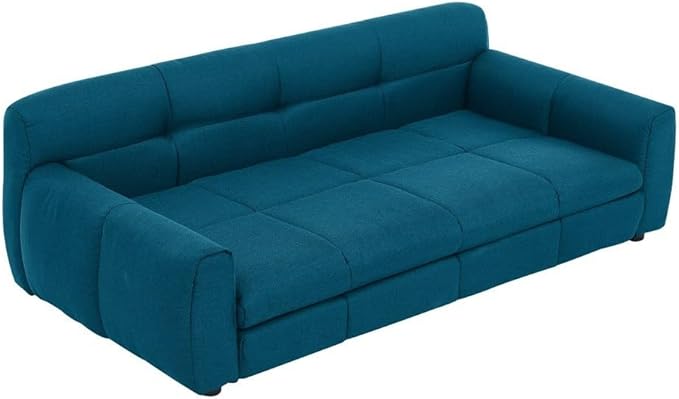 Modern Pet Sofa Bed for Large Dogs Up to 130lbs, Luxurious Living Room Dog Couch with Supportive Backrest and Armrests, Easy-to-Clean Linen Fabric Elevated Pet Furniture