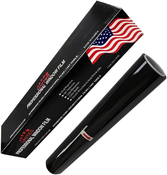 United Centurion Window Tint 5% VLT 40"Inx100'Ft 2Ply Nano Carbon - PET Laminated Adhesive Film - Privacy Window Tint for Cars, Home, Blocks UV/IR Rays, Reduce Heat & Glare - Lifetime Color Stability