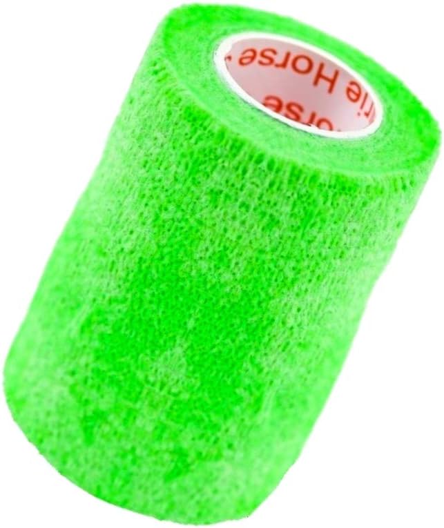 Vet Wrap Tape (Neon Green) (2 Pack) (3 Inch x 15 feet) Self Adhesive Adherent Adhering Cohesive Flex Self Stick Bandage Grip Roll Dog Cat Pet Horse