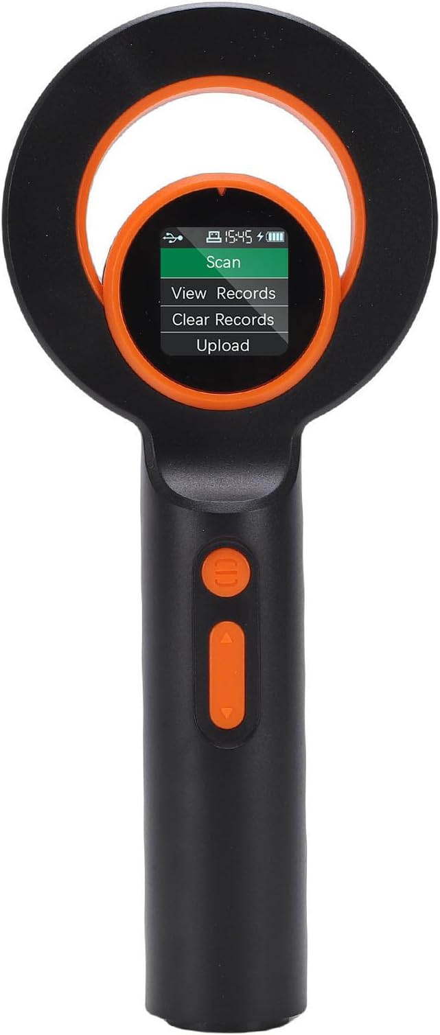 Pet Microchip Reader Multifunctional Portable Tag Scanner Supports EMID FDXB USB Connection 1.44 Inch Screen Pet Chip Scanner for Vet Clinic