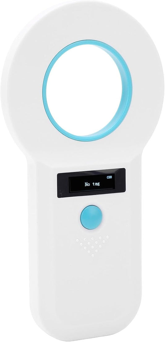 BRRNOO Microchip Scanner, Pet Microchip Scanner Pet ID 134.2KHz 125KHz Chip Rechargeable Animal Card Reader with Storage Function for Pets
