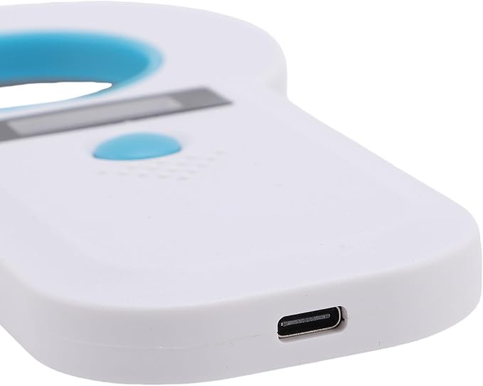 Pet Microchip Scanner, 15 Digits Animal Chip ID Scanner, EMID Microchip Reader with FDX B ISO11784 85 Support, Ideal for Dogs, Cats, Pigs & Animal Identification (White)