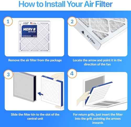 Filter King 19x23x1 MERV 8 Pleated HVAC Air Filters, 6-Pack