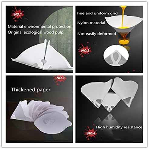 200PCS Paper Paint Strainers with 100 m Filter Tips and 1 PCS Stretch